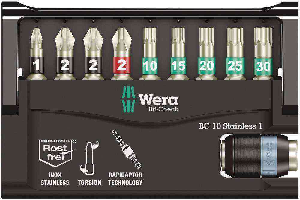 Wera Bit-Check 10 Stainless Paslanmaz Bits Set 1 SB 05073630001