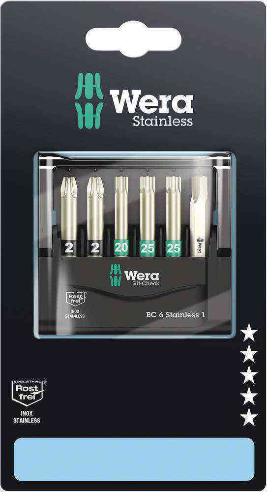 Wera Bit-Check 6 Stainless Paslanmaz Bits Set 1 SB 05073634001
