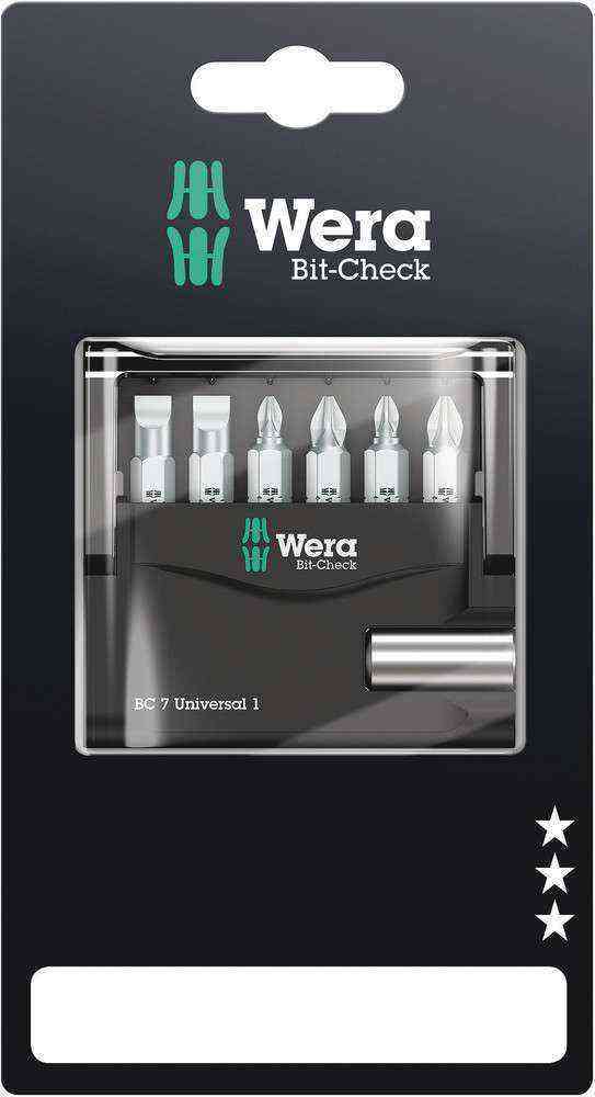 Wera Bit-Check 7 Universal Bits Set 1 SB 05073406001